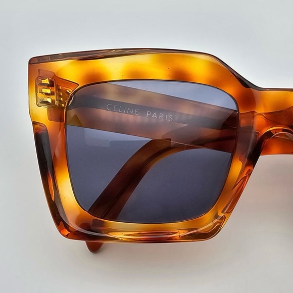 CELINE CL40130I Dots Shiny Havana Frame Grey Lens